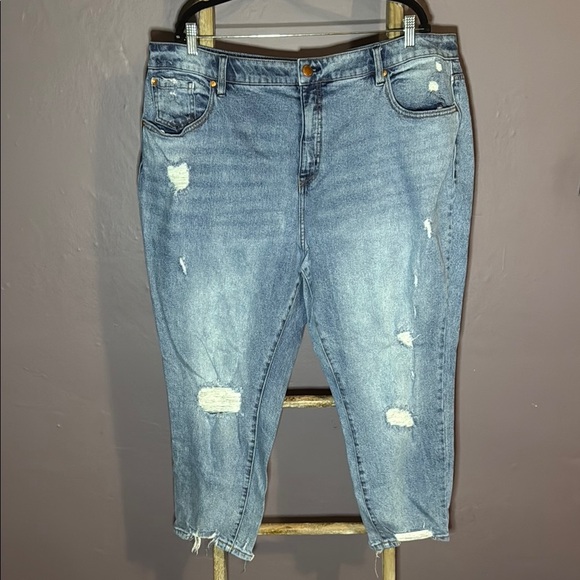 Lane Bryant Distressed Cropped Skinny Jeans - Picture 1 of 4